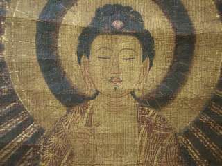 EDO Period Japanese Amida Nyorai Buddhist Buddha Painting Scroll 