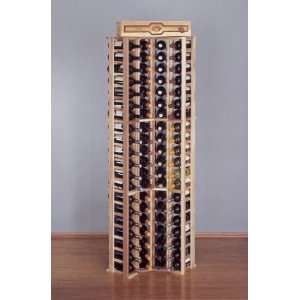   Red Oak Unstained Curved Corner Wine Rack With Display