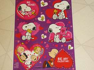 NEW VALENTINES DAY PEANUTS SNOOPY & CHARLIE BROWN STATIC WINDOW CLINGS 