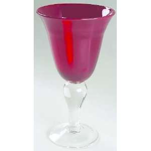  Artland Crystal Iris Ruby Water Goblet, Crystal Tableware 