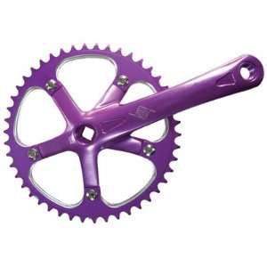 Origin8 Square Top Track Single Speed Bicycle Crankset   Purple 165mm 