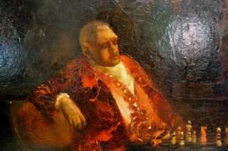   PAINTING OF CHESS PLAYERS BY FEDRERICO ANDREOTTI   