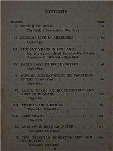1900 ANDREW MURRAY BIOGRAPHY   CHRISTIAN PASTOR BIBLE TEACHER 