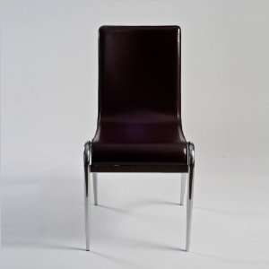  Eurostyle Gloria Leather Dining Side Chair in Brown and 