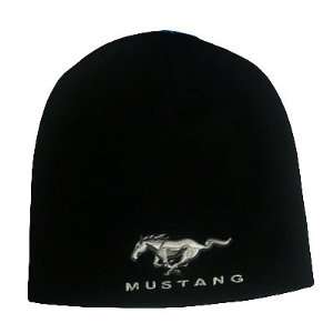  BEANIE KNIT HAT CAP FORD MUSTANG RACING NASCAR BLACK 