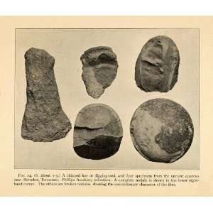  1910 Print Chip Hoe Tool Prehistoric Archeology Herndon 