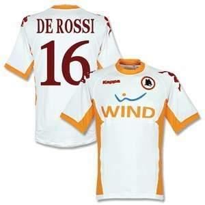  10 11 AS Roma Away Jersey + De Rossi 16 (Fan Style 