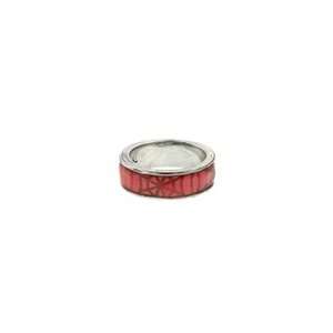  Spiderman Silver Tone/Red Web Band Ring Size 7.5 