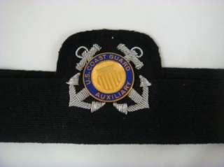 Vintage US Coast Guard Auxiliary Hat Cap Band Badge  