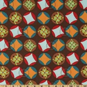  44 Wide Hooty Hoot Kangaroo Starburst Brown Fabric By 