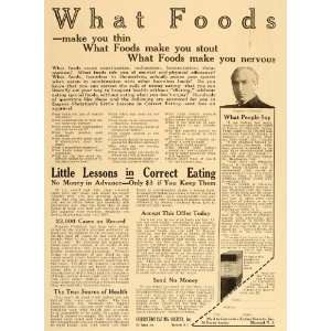  1916 Ad Eugene Christian Health Food Diet Maywood NJ 