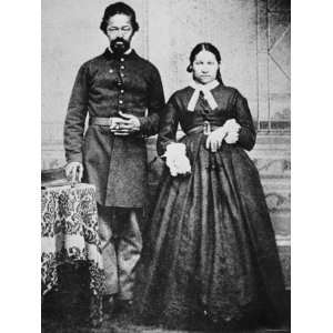Black Soldier of the Union Army with His Wife, c.1865 Art Photographic 