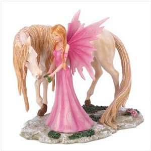 Pink Fairy And Unicorn Figurine: Home & Kitchen