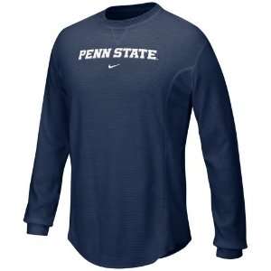Nike Penn State Nittany Lions Navy Blue Waffle Long Sleeve Crew Top 