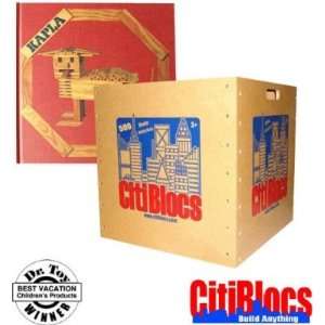  Citiblocs 500 Piece Wooden Building Bloc Set with Blue 