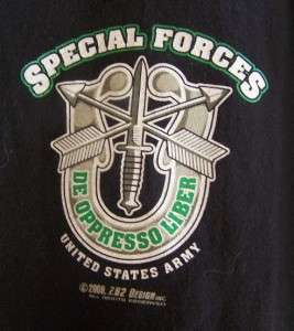 United States Army Special Forces Black T Shirt Snake Sword Skull 2X 