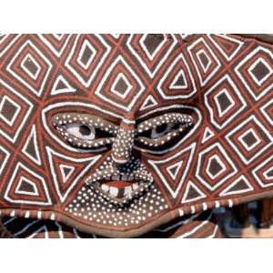  Painted Geometric Mask, Zimbabwe World Culture 