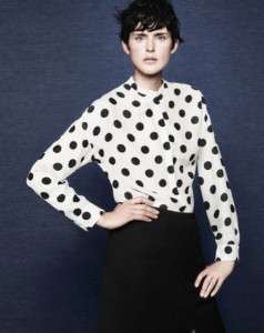 SOLD OUT Zara white black polka dot blouse top M DAMAGED  
