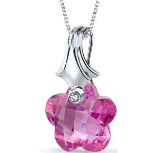  Blooming Flower Cut 16.00 carat Pink Sapphire Necklace in 
