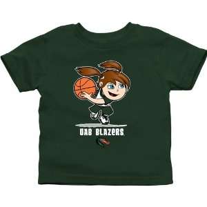 UAB Blazers Toddler Girls Basketball T Shirt   Green