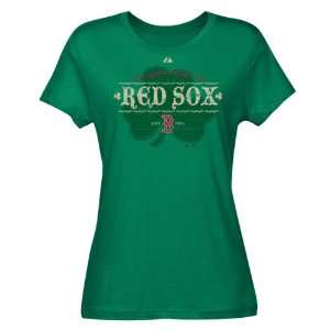   Sox Womens Majestic Kelly Green Irish Baseball Tee