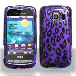 Premium   LG VS660/Vortex Purple/Black Leopard Cover   Faceplate 