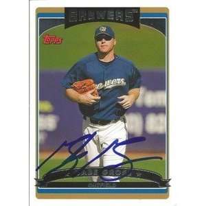  Gabe Gross Signed Milwaukee Brewers 2006 Topps Card 