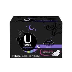  U by Kotex Cleanwear Ultra Thin Pads with Wings, Overnight 