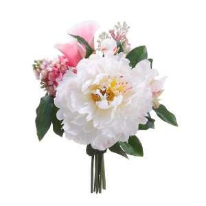  Faux 11 Peony/Lilac Bouquet Pink Cream (Pack of 6): Patio 