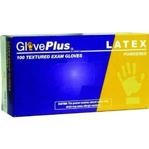 Ammex GlovePlus Exam Grade Latex Glove, Powdered, 230mm Length, 0.004 
