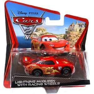 Disney Pixar Cars 2 LIGHTNING MCQUEEN W/ RACING WHEELS  
