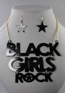 Black Girls Rock Celebrity Inspired Necklace Set GREEN BACK 2 SCHOOL 
