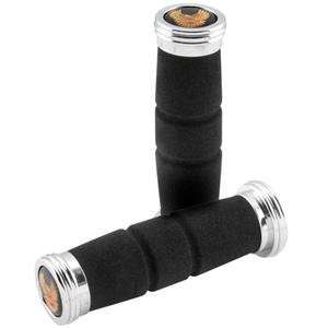  BikeMaster Foam Grips with Eagle End Caps   1/Silver 