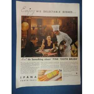   print Ad. Orinigal 1934 Vintage Magazine Art. man/woman eating out