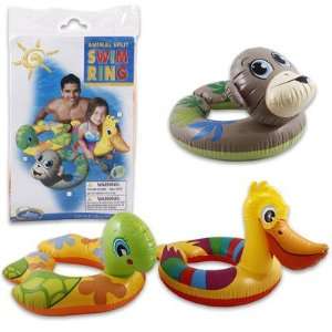  Kids Animal Split Swim Ring   Green Turtle: Toys & Games