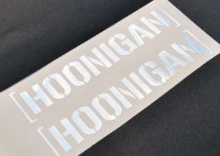 2x) 12 Hoonigan Metallic Silver Die Cut Decal Sticker metallized 