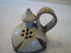 Tyner? Pottery Shaker Parmesan Cheese Signed Big Handle