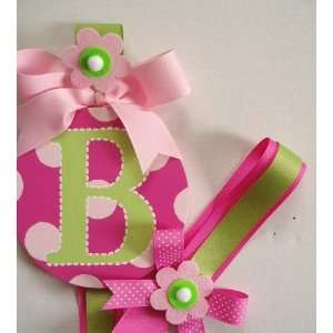   painted round wall letter hair bow holder   polka dot: Home & Kitchen