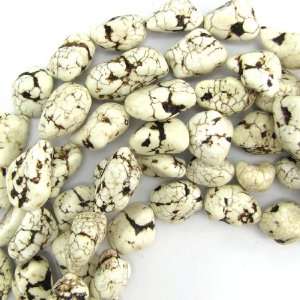  20 24mm white turquoise freeform nugget beads 16 strand 