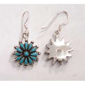  Turquoise Stone Silver Earrings 