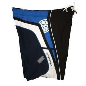  HIC Pine Trees Blue/Black Board Shorts Size 30: Sports 