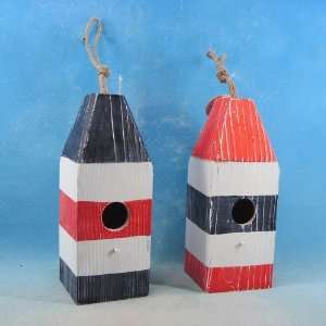 Wooden Buoy Birdhouses 12   Set of 2   Wood Floats   Nautical Decor 