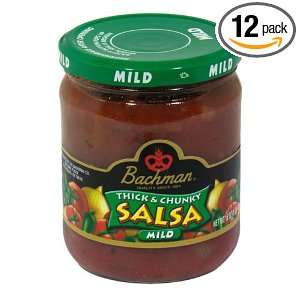 Bachman Mild Salsa, 16.0 Oz Jars (Pack of 12)  Grocery 