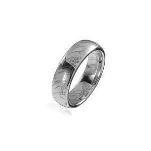 Lord of the Rings Style Highly Polished Plain Tungsten Carbide Ring in 