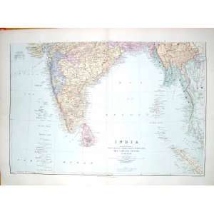  STANFORD MAP 1904 INDIA CEYLON BURMA SUMATRA MADRAS