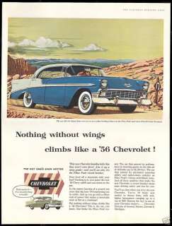 1956 Chevrolet Bel Air Sedan Pikes Peak Car Art Ad  