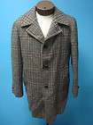Vintage Plaid Tweed Wool Mad Men Coat Jacket SZ 42