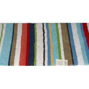  Plush Pile Colorful Stripe Throw Accent Rug Cotton Bath 