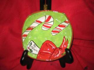 With Love Joanne holly & candy cane candy bowl dish  