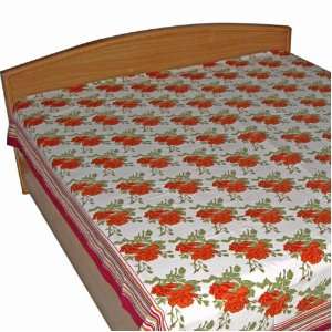   Multicolored Cotton Bedsheet in Queen Size from India